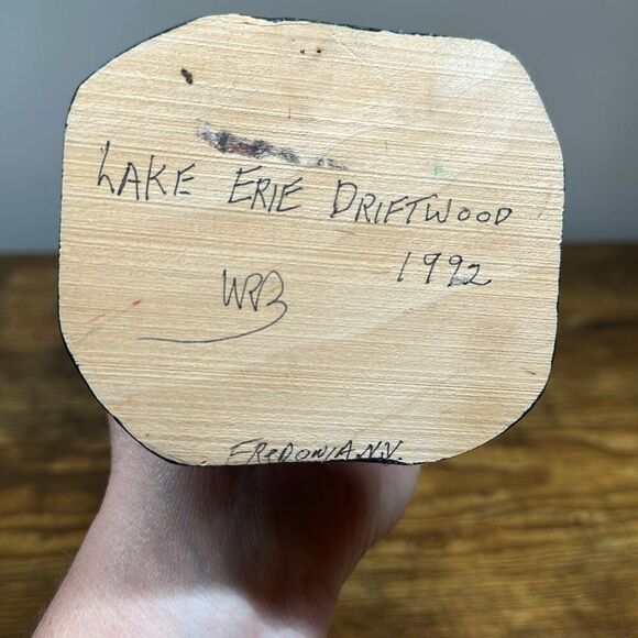 Vintage Hand Carved Wooden Santa Lake Erie Driftwood 1992 Handpainted 13” - Picture 8 of 8